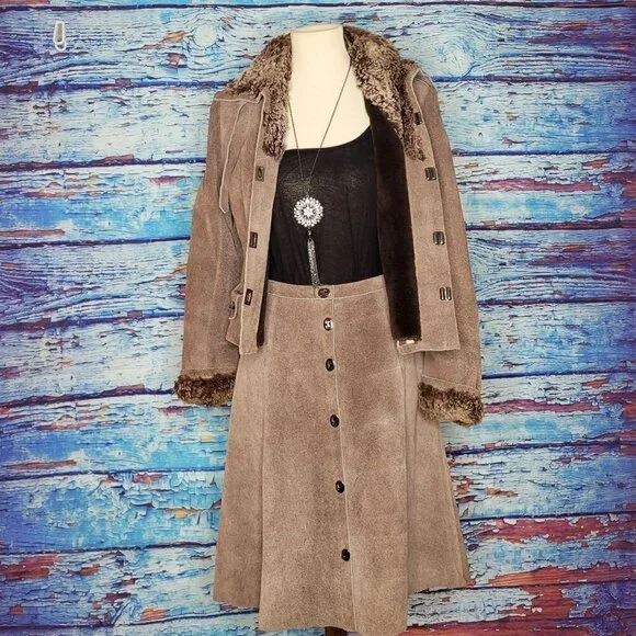 VTG 1970's SkinCheetahs Leather Skirt And Coat. AAAAAMAZING!!!! - Picture 7 of 13